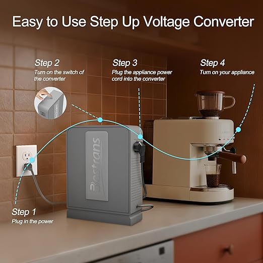 3000W Step Up Transformer 110v to 220v Converter, Heavy Duty Voltage Converter 110v to 220v with Dual Outlets, Overload Protection & Ultra-Quiet Design for Home Appliances, Light Grey