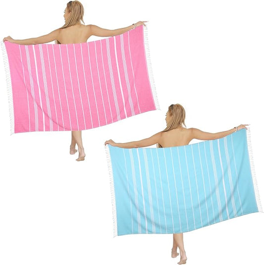 Beach Towel 2 Pack,Sand Free Beach Towels Oversized 39 x 72,Turkish Beach Towel Quick Dry Towel,Lightweight Pool Towels for Adults Travel Towel,Cool Beach Essentials Super Absorbent Towelsv