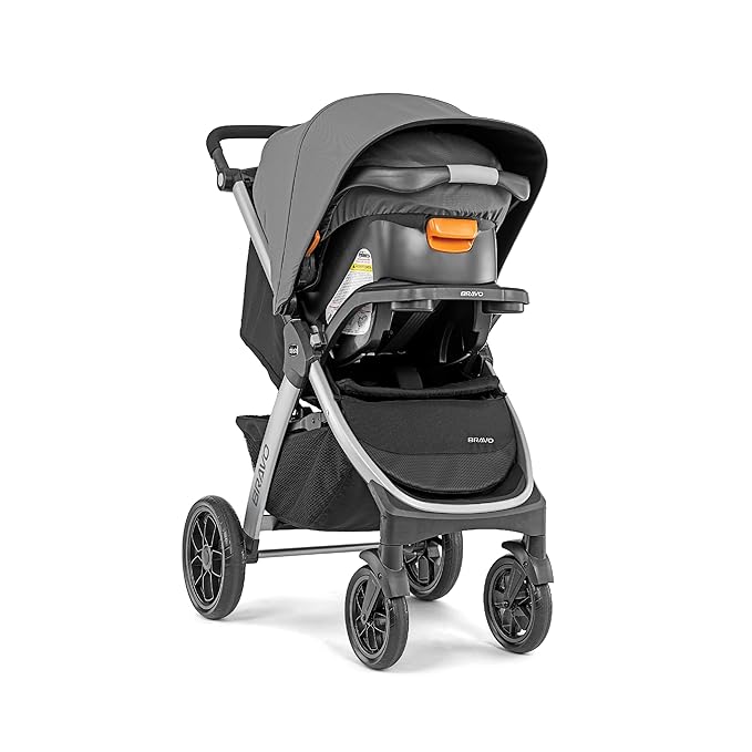 Chicco Bravo® 3-in-1 Trio Travel System, Bravo® Quick-Fold Stroller with KeyFit® 30 Infant Car Seat and Base, Car Seat and Stroller Combo