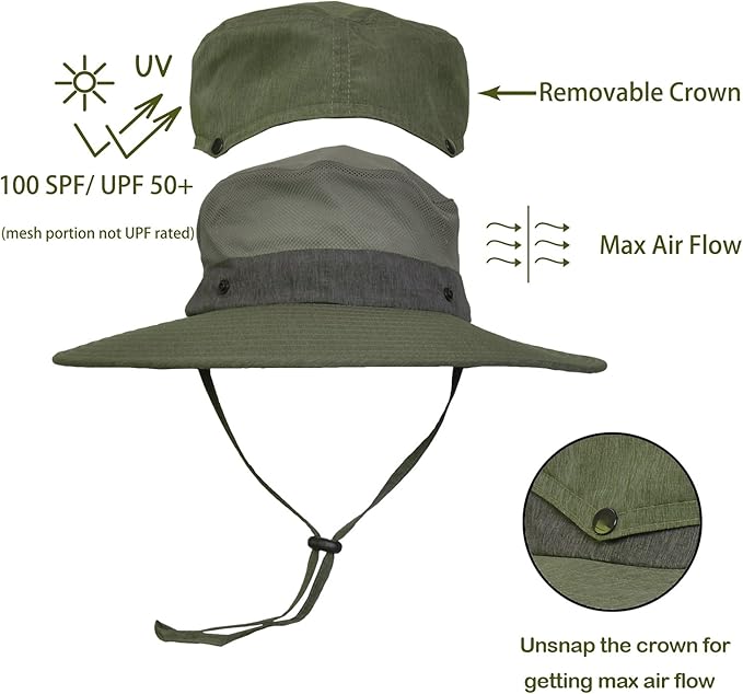 Solaris Sun Hat with Neck Flap, UPF 50 Sun Protection Lightweight Sun Cap for Men Women, Wide Brim Hat for Fishing Hiking