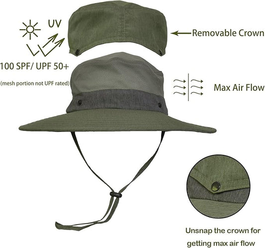 Solaris Sun Hat with Neck Flap, UPF 50 Sun Protection Lightweight Sun Cap for Men Women, Wide Brim Hat for Fishing Hiking