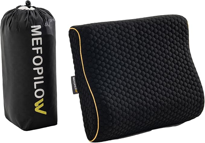 Memory Foam Travel Pillow with Washable Cover & Carry Bag – Compact, Soft & Breathable Neck Pillow for Airplane, Camping & Car (Black- Without Spare Cover, 13.8x11.8x3.9/3.1 inches)