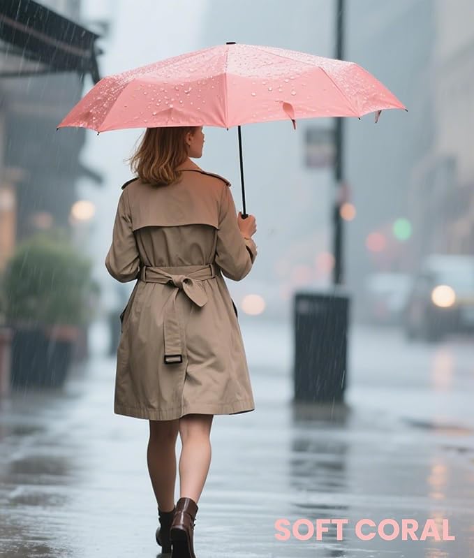 MRTLLOA 42/49 Inch Compact Windproof Travel Umbrella for Rain, Lightweight, Portable, Automatic, Strong, Waterproof Folding Umbrellas for Women, Men and Teenagers