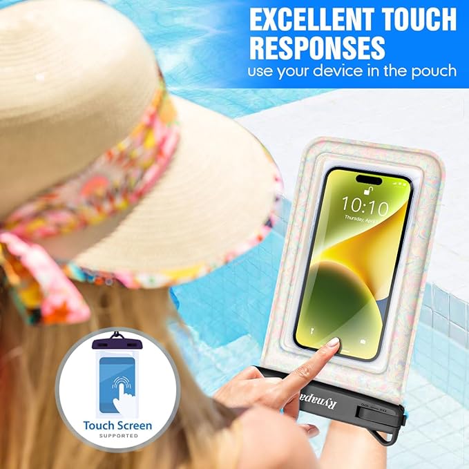 [Floatable] Waterproof Phone Pouch 2 Pack - [Up to 8.5"] IPX8 Floating Waterproof Phone Case Dry Bags with Adjustable Lanyard for Beach Vacation Travel Cruise Ship Pool Kayak Essentials