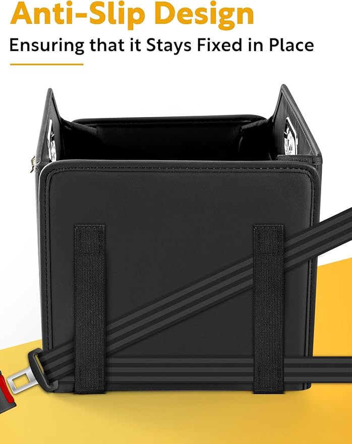 Car Seat Organizer, Front Seat Organizer, Collapsible Car Organizer and Storage for Backseat and Passenger Seat, Big Capacity with Elastic Bands can Hold Cups, Car Travel Essentials for Kids