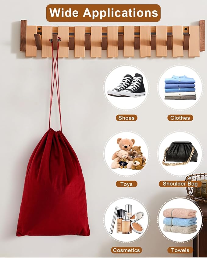 FantasyLife Shoe Bags for Travel, Washable Dust Bags for Storage & Packing, Flannel Shoe Pouch with Drawstring Closure for Purses, Handbags, Shoes & Toys (2, Rio Red)