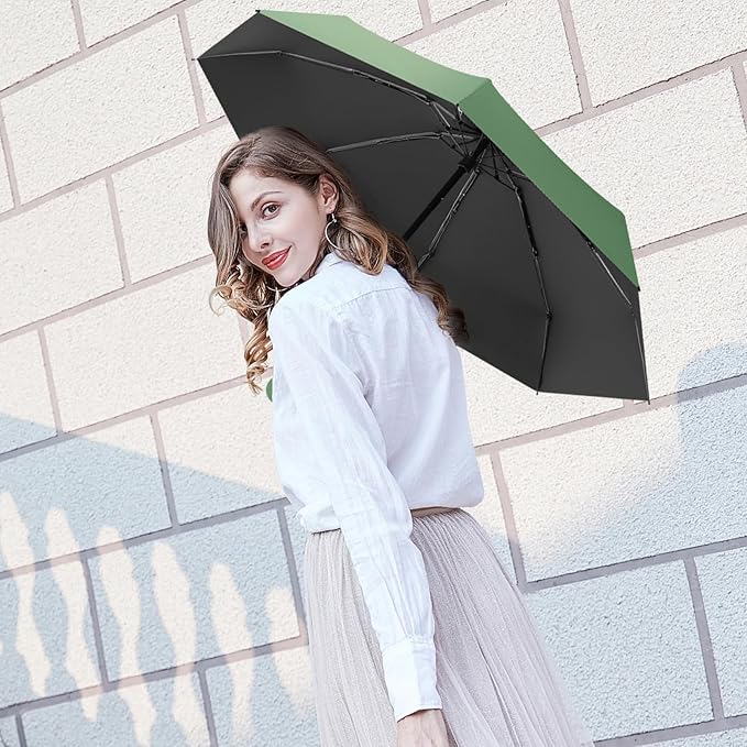 Travel Mini Compact Folding Umbrella with Case - UV Sun & Rain Protection, Lightweight Portable Pocket Umbrella for Women Men Kids, Fits Purse Backpack