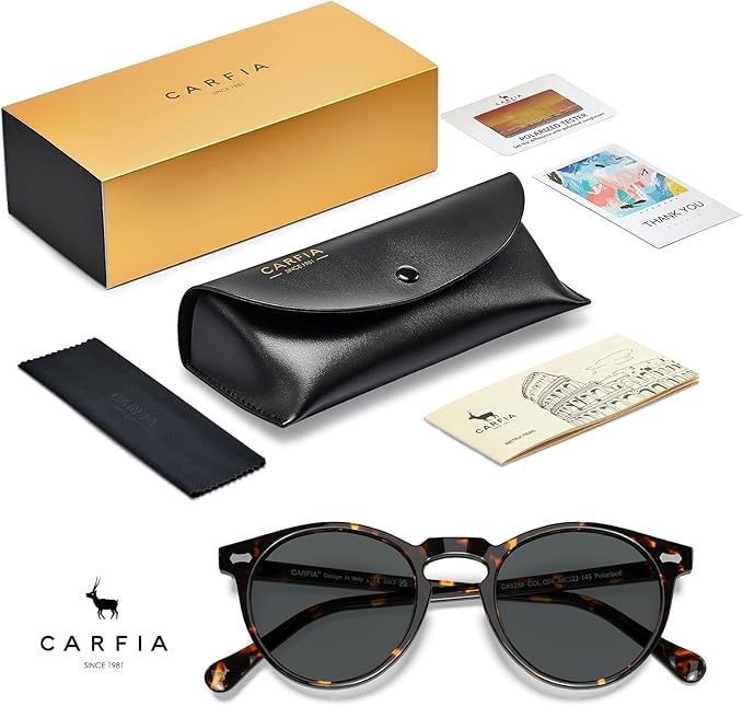 CARFIA Polarized Sunglasses for Women UV Protection Small Face Acetate Frame CA5288