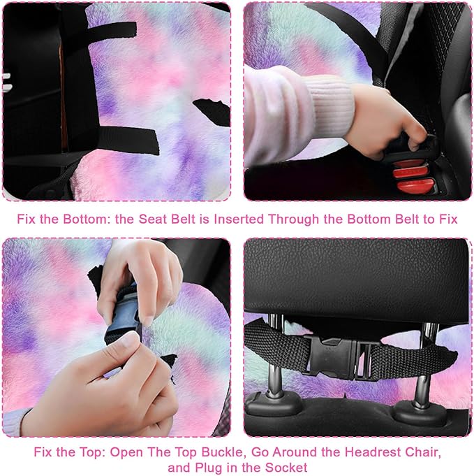 Travel Pillow, Travel Pillow for Kids, Sleeper Hold Pillow Travel, Removable U-Shaped Pillow for Adults and Children to Support Head and Body in The Back Seat of Long Car Trips (DCPurple)