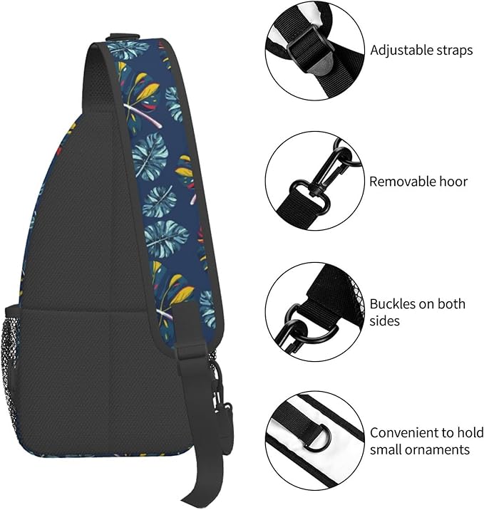Hawaii Tropical Palm Sling Backpack Crossbody Bag Casual Chest Bags Travel Hiking Daypack Shoulder Bag for Women Men
