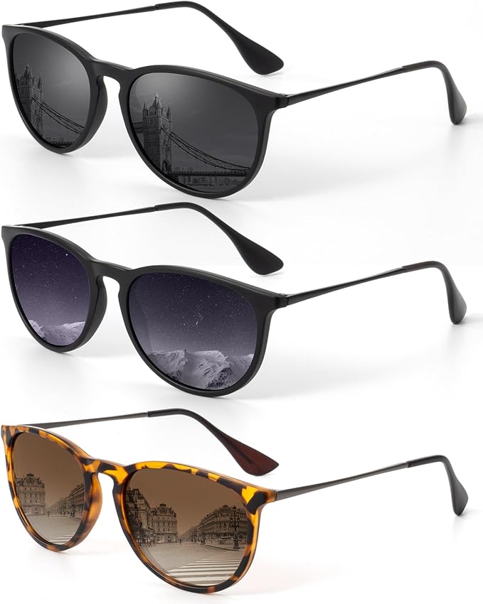 KALIYADI Sunglasses Womens Polarized Womens-Sunglasses: Trendy Sun Glasses with UV400 Retro Style for Party Beach Shopping