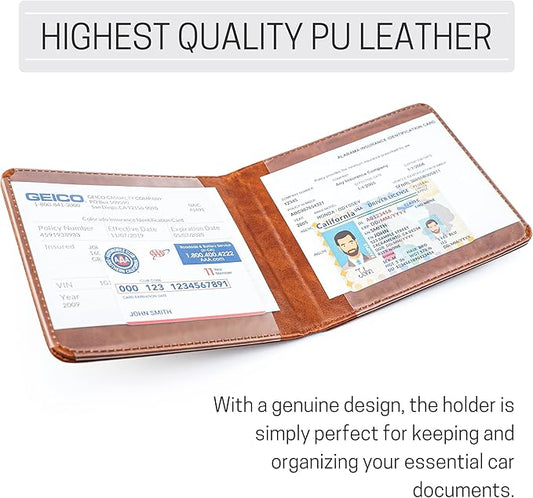 CANOPUS Car Registration and Insurance Holder, Magnetic Closure, Embossed Card Document Holder, Vehicle Glove Box Organizer, Wallet for Auto, SUV, Motorcycle, Truck, Waterproof, Car Model