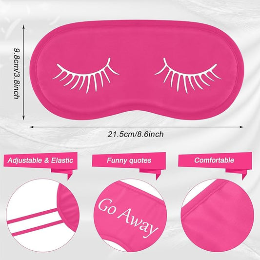 Eurzom 20 Pieces Funny Eye Sleeping Mask Bulk with Adjustable Strap Blackout Eye Sleep Mask for Night Blindfold Cover for Women Men(Rose Red)