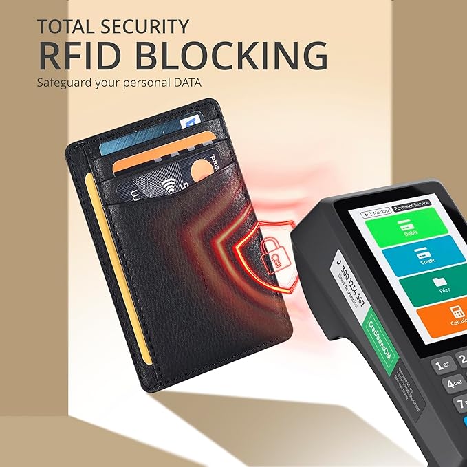 Oak Leathers Leather Slim Minimalist Wallet for Men & Women RFID Front Pocket Leather Card Holder Wallets