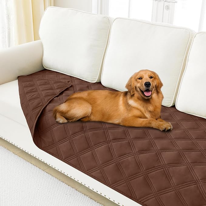 Smiry Waterproof Dog Bed Cover Blanket 30x70, Soft Reversible Pet Blanket, Washable Leakproof Cats Dogs Couch Cover for Sofa, Couch, Furniture, Lattice, Brown/Brown
