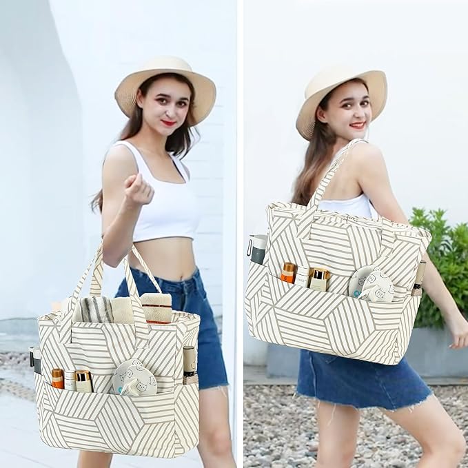 Bluboon Waterproof Beach Tote Pool Bags for Women Ladies Extra Large Carry On Bag With Wet Compartment for Weekender Travel