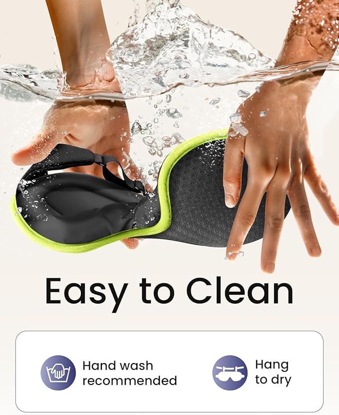 WAOAW Sleep Mask for Men Women: Blackout Eye Masks for Sleep - 3D Breathable Soft Comfortable Eye Mask for Travel - Adjustable Light Blocking Night Masks for Sleeping