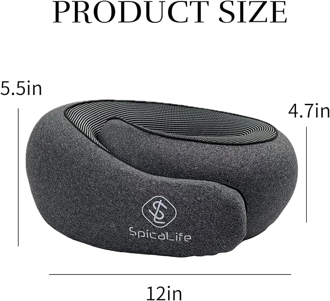 Neck Travel Pillow Set – Exquisite Fashion Storage Box, Premium Memory Foam, Adjustable Velcro, Ergonomic Neck Design – Ideal for Travel, Office, and Long Drives -Design for Adults and Kids