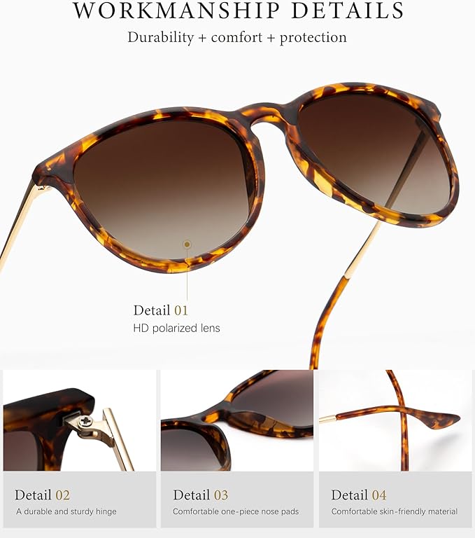 KALIYADI Sunglasses Womens Polarized Womens-Sunglasses: Trendy Sun Glasses with UV400 Retro Style for Party Beach Shopping