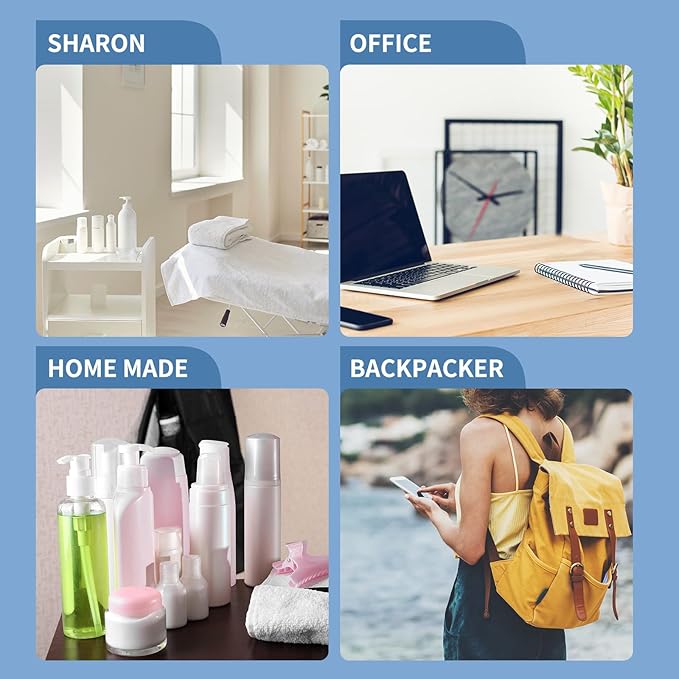 LISAPACK 8.3oz Travel Bottles with Flip Cap (4 Pcs) Empty Dispenser Container for Travel Size Cosmetics (250ml, Blue)