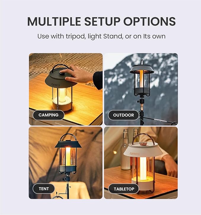 Claymore Selene Lamp (Dark Gray) - Without Pouch Aesthetic Portable Outdoor Lantern for Camping, Events, Parties & Tents. Power Bank Function, 55 Hours of Battery Life