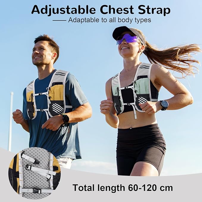 Hydro Pack Running Vest for Men Women, Hydration Backpack with 2L Water Badder, Lightweight Water Vest