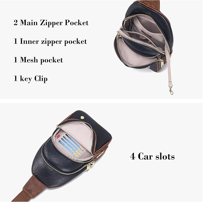 INICAT Crossbody Sling Bags Fanny Packs Valentine's Day Gifts Vegan Leather Travel Vacation Essentials Purses Women