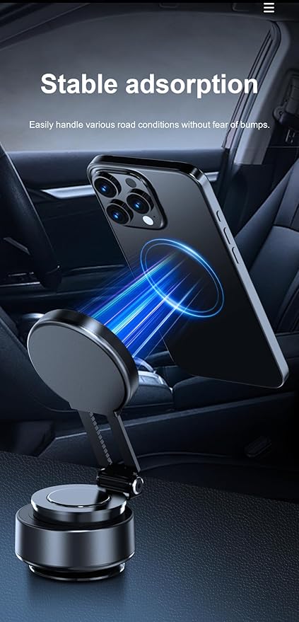 Fostex Upgraded Magnetic Mount for iPhone/Android, Electric Vacuum Suction Phone Mount, 360 Portable Phone Holder