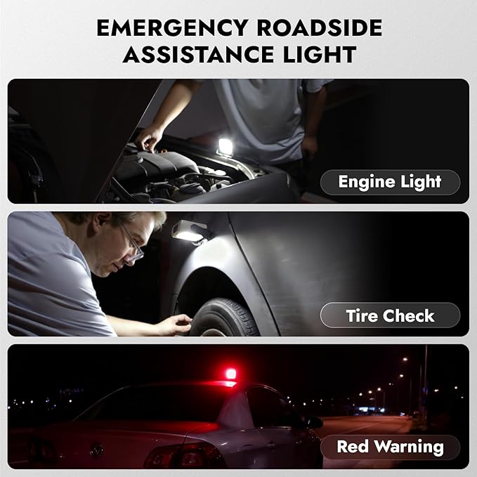 WARSUN 1000 Lumens Rechargeable Work Light – Portable LED Camping Lantern with Tripod Mount, Type-C Charging, Magnetic Base, Hanging Hook, Multi Lighting Modes,for Outdoor,Hiking,Camping