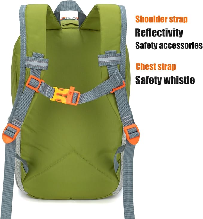 IVYGREEN Little Kids Hiking Backpack for Boys or Girls, Small Daypack for Camping or Travel (Armygreen, Medium)