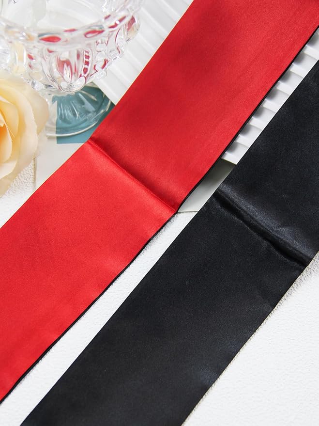 Blackout Sleep Mask for Women Mysterious Masquerade Soft Mask Blindfold Black Eyemask Adjustable Eye Mask Halloween Cosplay Costume Accessories Valentine Gifts for Women (Black and Red)