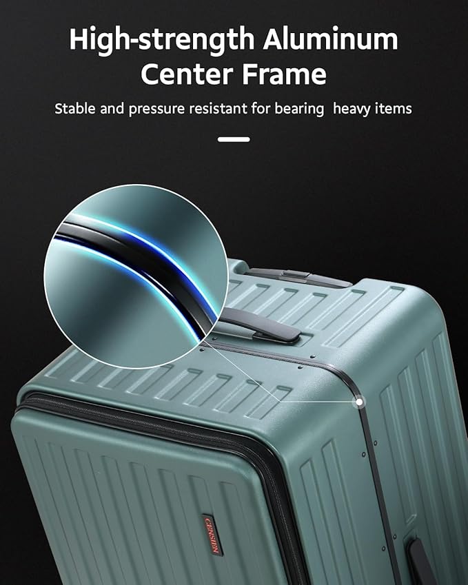 Luggage Sets 2 Pieces, 20 Inch Carry On Luggage and 29 Inch Checked Luggage with Spinner Wheels, Lightweight ABS+PC Hardshell Trunk Suitcases with Aluminum Frame, Top Opening (Green, 20/29)