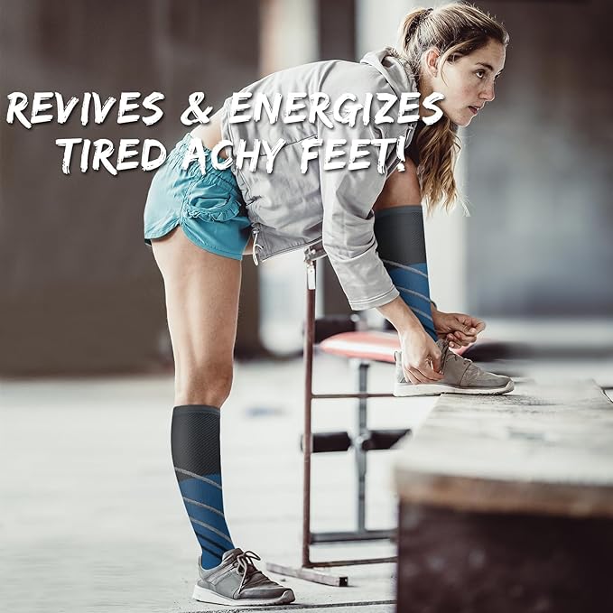 Copper Compression Socks for Women and Men(6 Pairs)-Best Support for Running, Athletic, Nursing, Travel