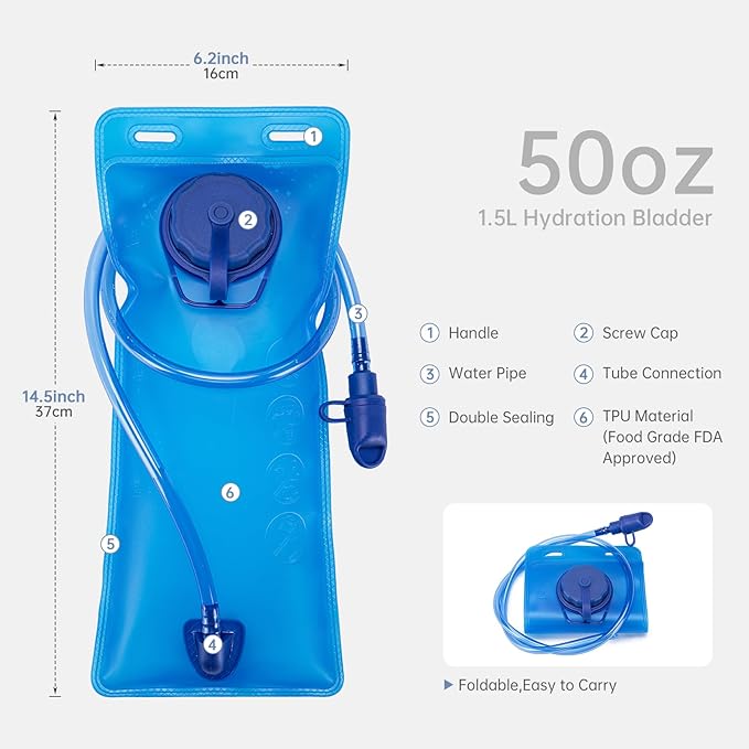 Lightweight Running Vest for Women Men, Adjustable Chest Straps Running Hydration Vest with 1.5L Water Bladder for Hiking Trail Running Cycling Race Marathon