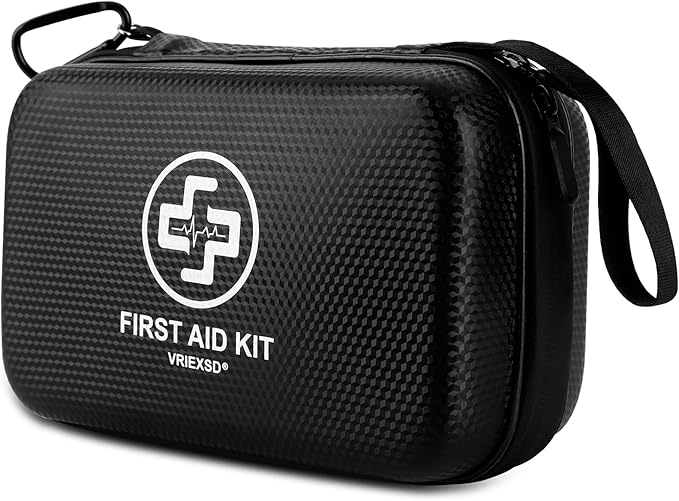 Premium First Aid Kit, 320 Piece Waterproof Hard Shell Eva First Aid Kit for Home, Camping, Cars, Hiking, Travel, Businesses & Outdoor Emergencies - Emergency Medical Kits (Black)