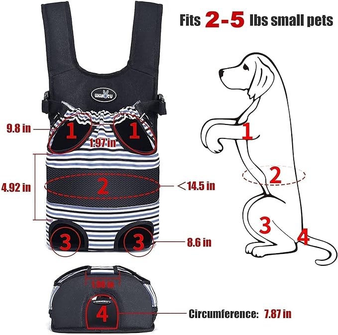Pet Carrier Backpack, Pet Front Dog Carrier Backpacks, Adjustable Pet Front Cat Dog Carrier Backpack Travel Bag, Legs Out, Easy-Fit for Traveling Hiking Camping for Small Cats Dogs