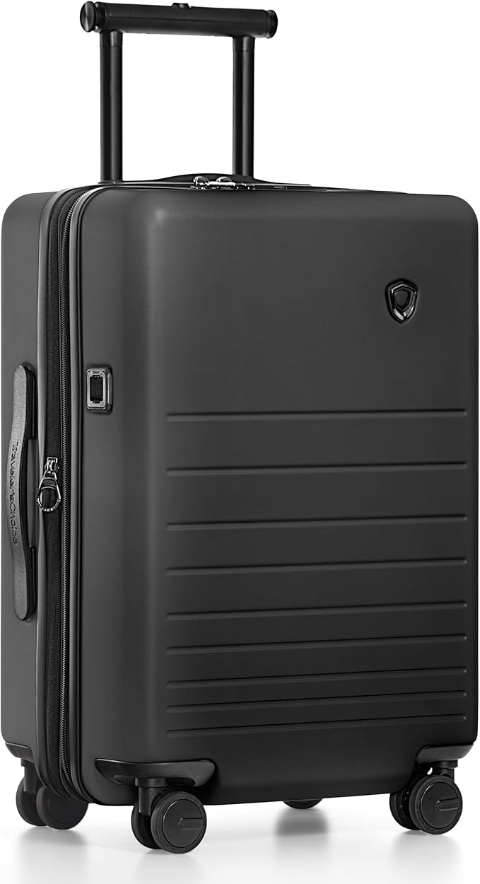 Traveler's Choice Markham Hardside Expandable Luggage with Double Spinner Wheels, Carry-On 21-Inch Suitcase, Black