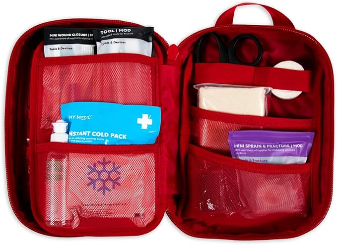 MY MEDIC MyFAK Standard Ifak First Aid Kit - 132 Life Saving Trauma and Medical Items - HSA FSA Survival Kit for Camping or Your Car - RED