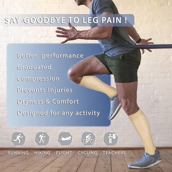 Copper Compression Socks 15-20 mmHg for Men & Women 8 Pairs – Circulation Support for Nurses, Travel, Running, Hiking, Soccer