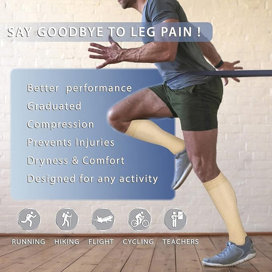 Copper Compression Socks 15-20 mmHg for Men & Women 8 Pairs – Circulation Support for Nurses, Travel, Running, Hiking, Soccer