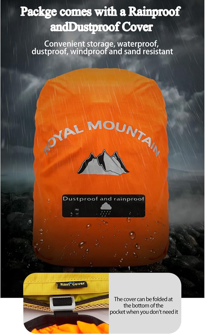 Hiking Backpack 30L Foldable Travel Daypack For Women Men,Camping Daypack Backpacks Lightweight,Durable Hiking Backpack Fit For Hiking,Daily Commuting,Short Trips.(With Rain-cover)