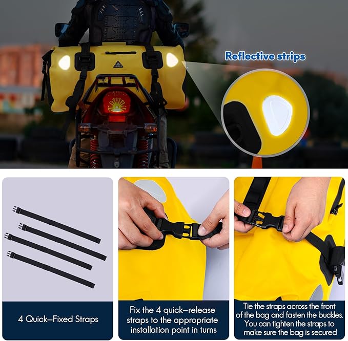 Haimont Waterproof Duffel Bag Roll-top Dry Duffel Bag with Quick-fixed Straps for Motorcycling, Rafting, Boating, SUP, Kayaking, Travel, 50L/70L