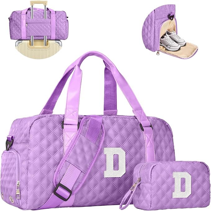 Elilier Girls Birthday Gifts, Travel Duffel Bag, Personalized Weekender Bag, Monogram Overnight Bag Gift for Grandmother, Birthday Gifts Personalized Gifts Bridesmaid Gifts, Mom Gifts