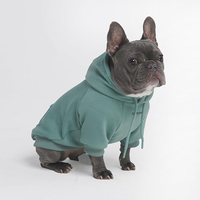 Spark Paws Dog Hoodie – Premium Dog Sweater for Small, Medium, and Large Dogs | Warm Outfits for French Bulldogs, Pitbull, Puppy, Winter Jacket Alternative - Teal - XL