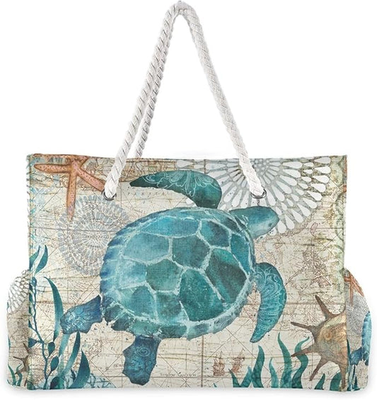 senya Large Beach Shoulder Bags Canvas Tote Water Resistant for Gym Travel Daily