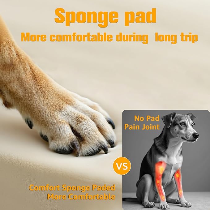 PETICON Back Seat Extender for Dogs, Hard Bottom Dog Car Seat Cover - Supports 400lbs, Rear Seat Pet Cover with Mesh Window, Waterproof Dog Hammock for Car SUV and Trucks