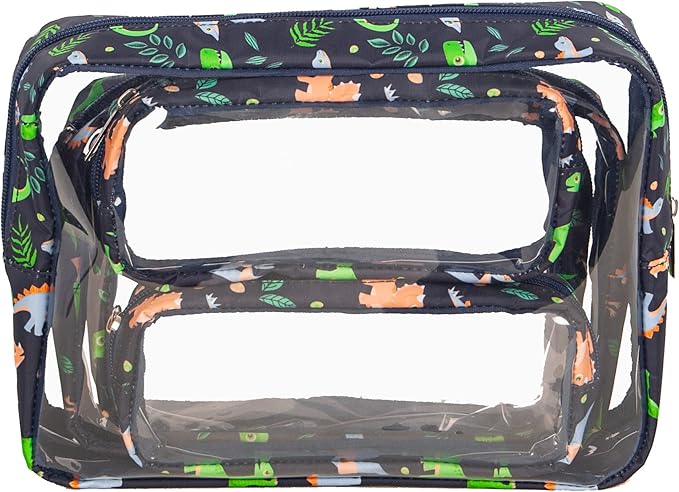 TSA Approved 5-Piece Diaper Bag Organizer Pouch Set Clear Waterproof TPU Kids Toiletry Storage Set Travel Packing Clutch Cube Bags for Baby Nursing