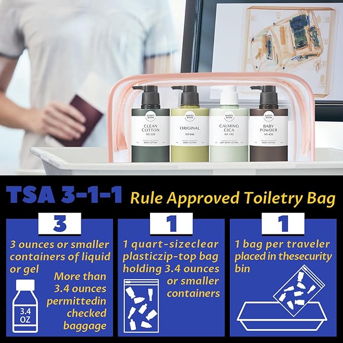 16 Pieces Clear Makeup Bags Bulk, TSA Approved Toiletry Bag for Travel, PVC Waterproof Travel Pouches Clear Pouch with Zipper for Men and Women Carry-on Travel Essentials Cosmetic Bags (Peach Pink-M)