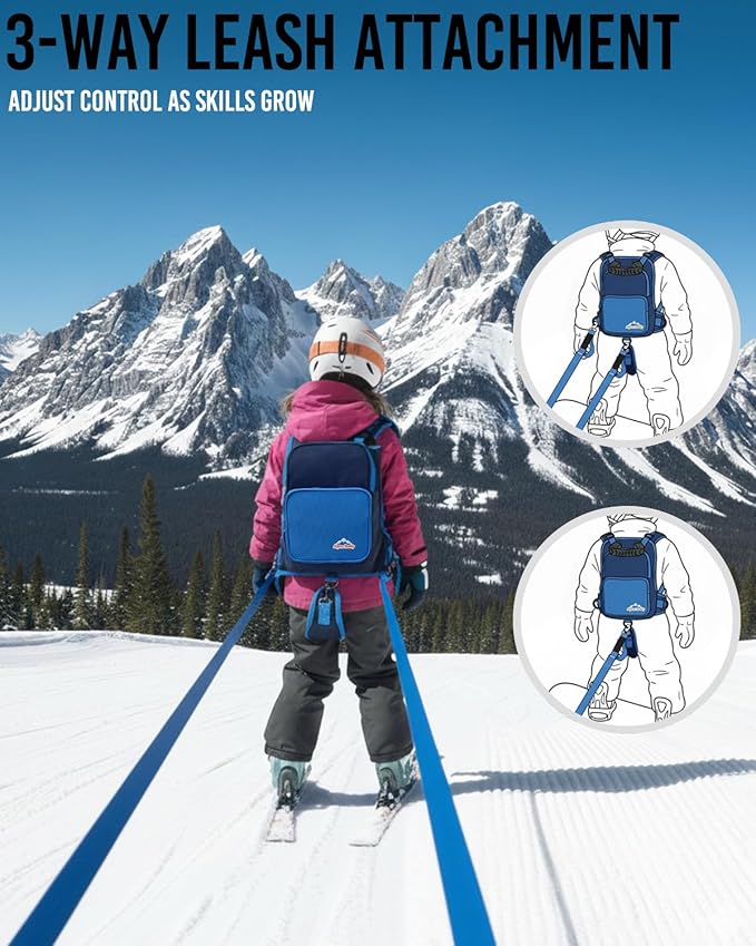 RYNQAVOA Ski Harness for Kids, Snowboard Harness Trainer, Ski Leash for Kid with Removable Seat & Reinforced Lift Handle