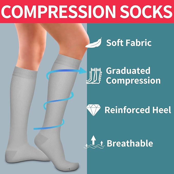 Laite Hebe 4 Pairs-Compression Socks for Women&Men Circulation-Best Support for Nurses,Running,Athletic
